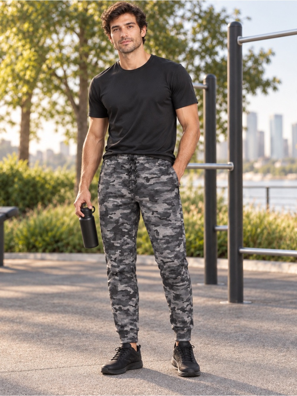 GAP Men's Camo Jogger Pants - Gray/Black NWT SIZE SMALL